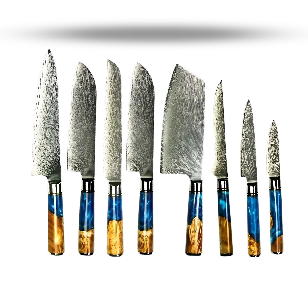 Yellow Sea Series Japanese Knives Set -Japanese Chef's 8 Knives set - Zoozto